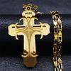 New Product Large Cross Necklace Men's Stainless Steel Gold Christmas Chain Necklace Christmas Gift Jewelry