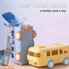 500ml Baby Bus Water Bottle Removable Kid's Water Bottle Portable Car Shape Straw Water Cup  Boys