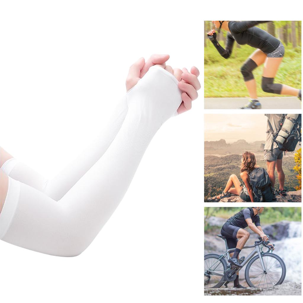 Нарукавники с защитой от ультрафиолета для мужчин и женщин, охлаждающие нарукавники Ice Silk с отверстием для большого пальца для лета