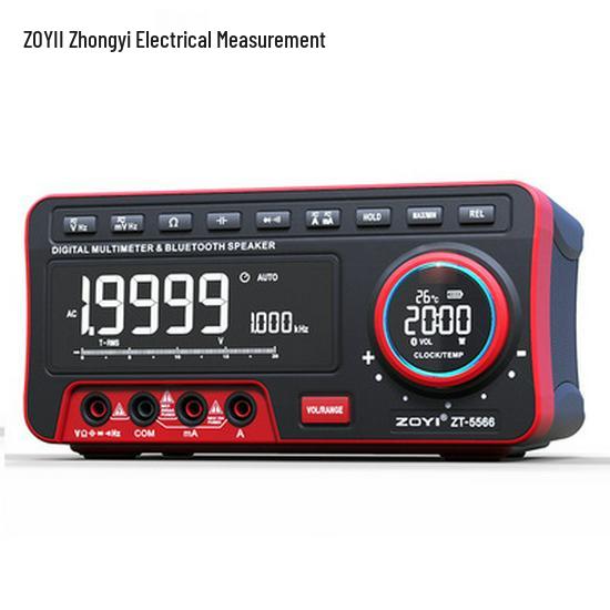 Мультиметр-динамик Bluetooth ZOYI ZT-5566: Высокочеткий 4,5-разрядный дисплей с термометром