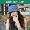 Japaneseinspired Fashionable Denim Bucket Hat For Women Breathable Shield Uv