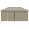 VidaXL Folding Pop-Up Party Tent 4 Side Walls Taupe, Tent, Awning Tent, Gazebo Awning 4004954