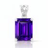 NATURAL Purple Amethyst 30 Ct CERTIFIED 925 Sterling Silver Emerald Gems Pendant AI-22-NS