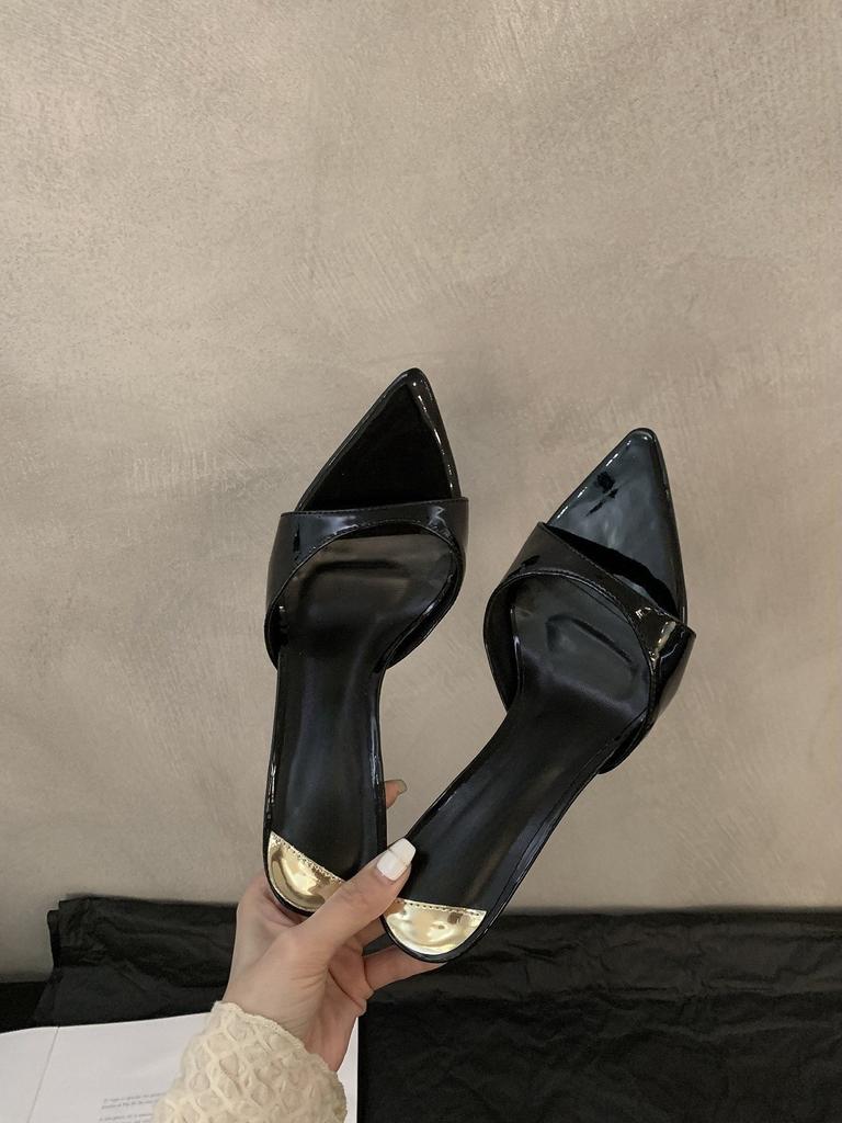 Шпильки с открытым носком женские летние модные сандалии на остром высоком каблуке