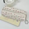 Multifunctional Pen Bag Floral Print Pencil Case Cute Stationery Organizer  School Office