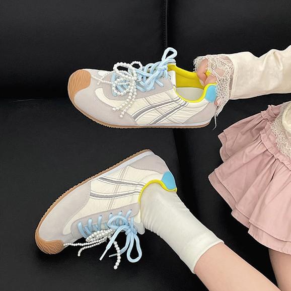 Розовые балетки в стиле ретро женские новинка весны 2025 года универсальные спортивные низкие кроссовки Forrest Gump