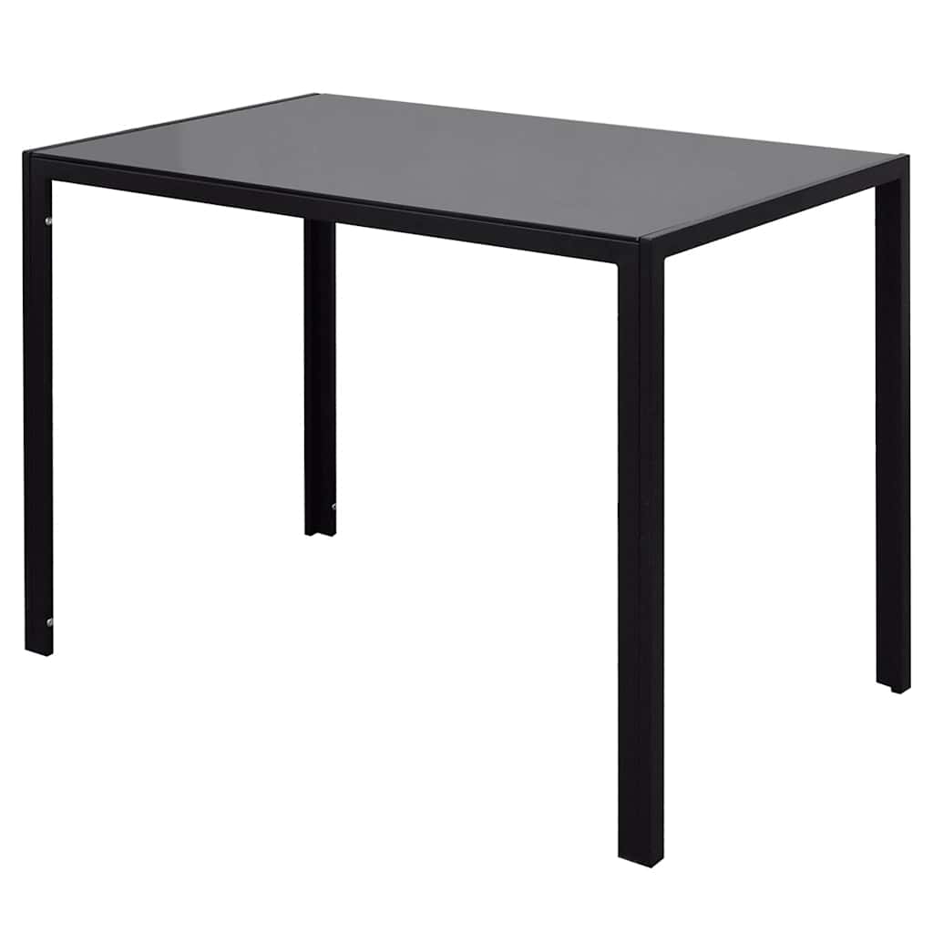 Dining Set Table and Chairs 5 Piece Faux Leather Black and White