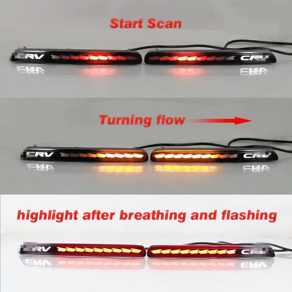 Светодиодный отражатель заднего бампера в сборе с габаритным/стоп-сигналом/указателем поворота, подходит для Honda CRV 2023 2024, противотуманная фара, дымчатый рассеиватель