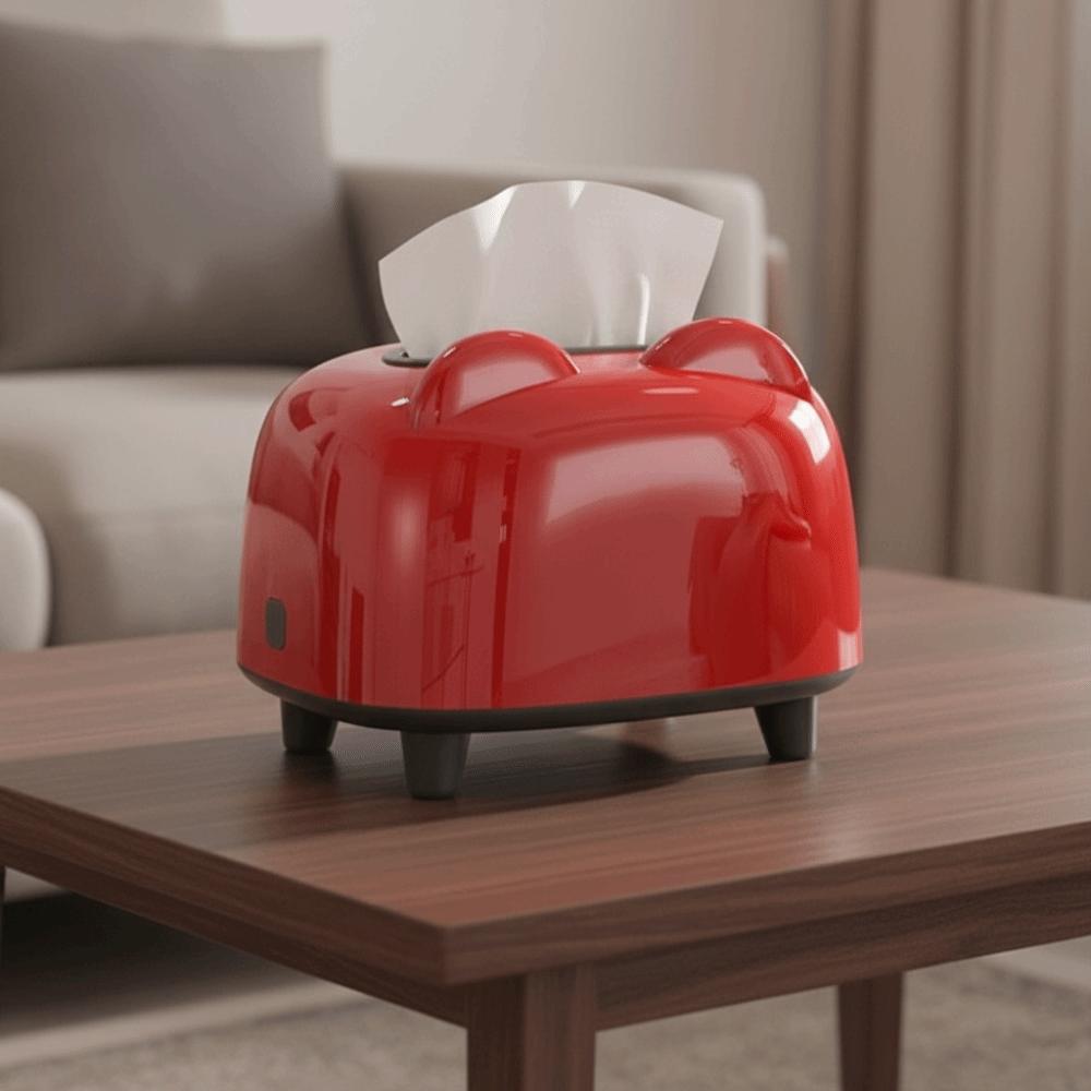 Cute Dopamine Desktop Tissue Box Plastic Multi-functional Tissue Storage Box Decorative Stable Phone Stand Holder Office