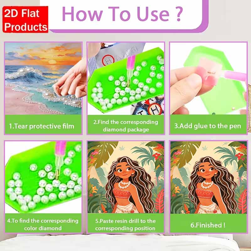 Disney Жемчужная живопись Моана DIY Жемчужное искусство Живопись Жемчужными камнями Картинки Поделки Особая форма Домашний Декор Стен