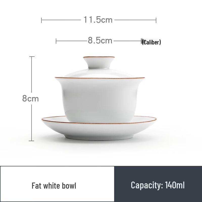 Nanshan Mr. Matte White Ceramic Gaiwan Sancai Tea Bowl
