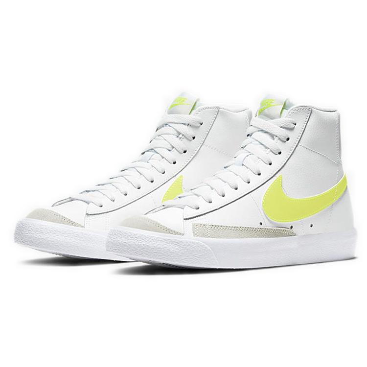 Nike Womens Blazer Mid 77 'Lemon Venom' (women's sizes) White / Lemon Venom / Pure Platinum / Fossil Skateboard Shoes CZ0362 100