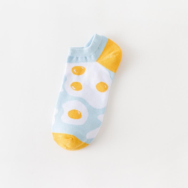 Lady Fashion Wind Pineapple Bird Poached Egg Cow Cartoon Colorful Cotton Sock Girls Ankle Socks
