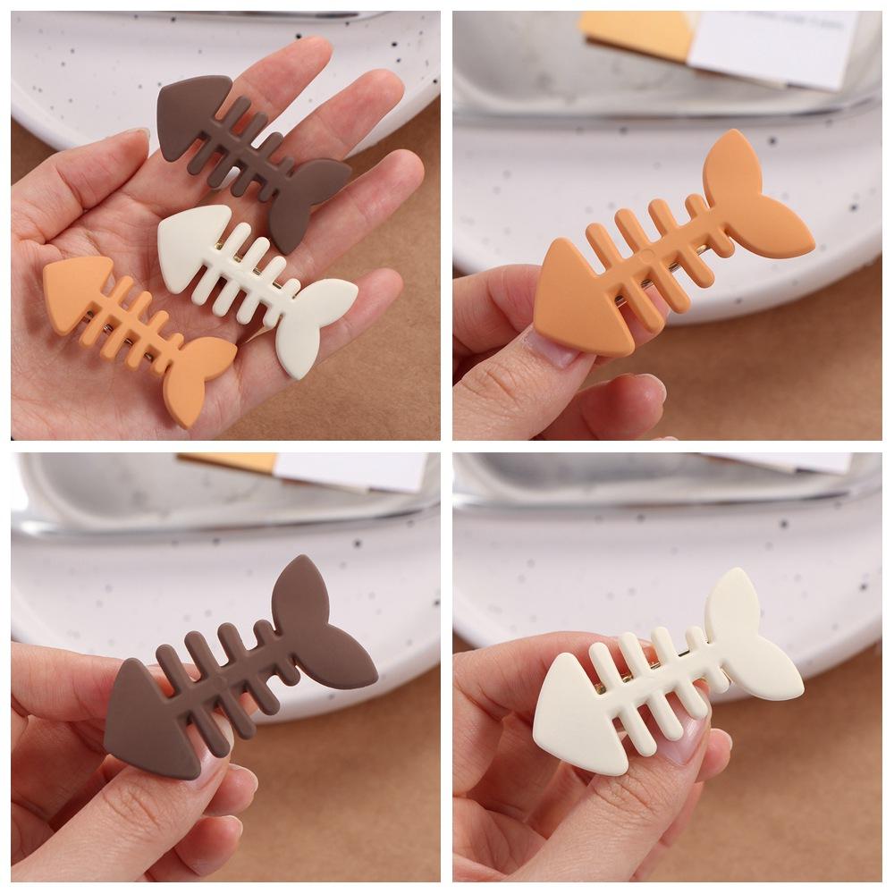 Plastic Geometry Hair Accessories Y2k Fish Bone Hair Clip Lovely Girls