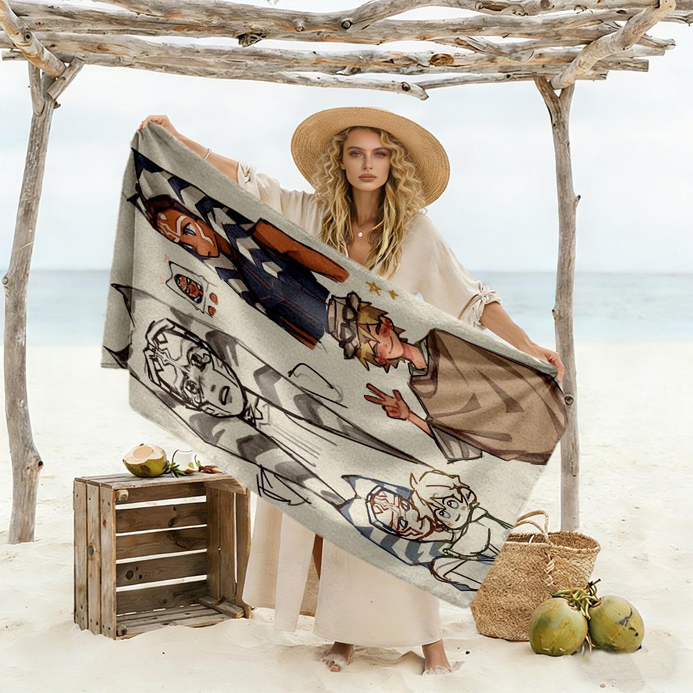 Star Wars Beach Towel Super Soft Microfiber Quickdry Fabric Comfortable Lightweight Perfect for Traveling Yoga Camping and Swimming