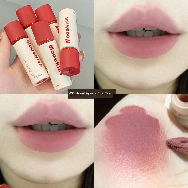 New Color Listing! Mooekiss Mukoshi Lip Mud Matte Finish Lip Lacquer No Stain on Cup V27 V29 V25