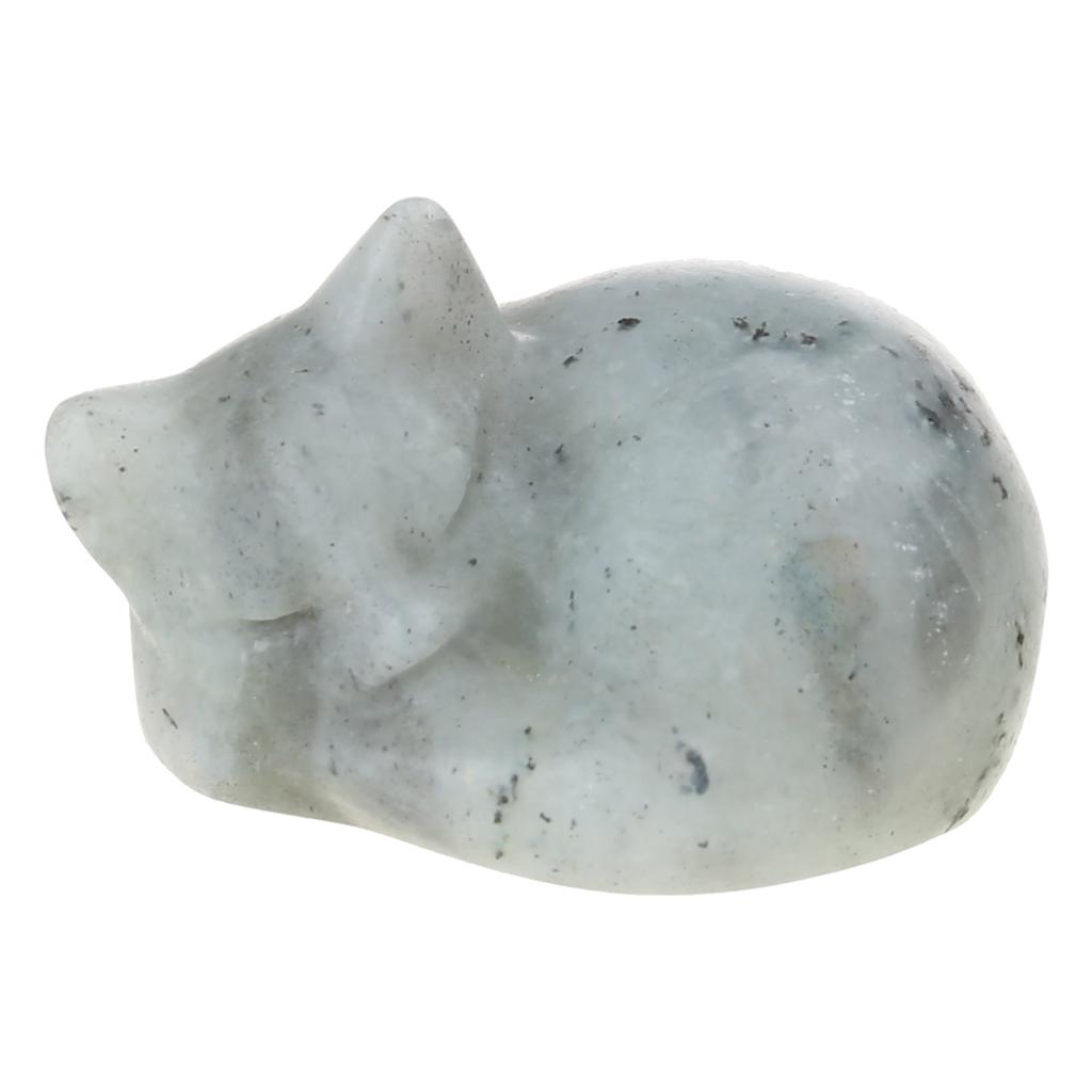 Натуральный кристалл спящая кошка резьба кристаллы спящая кошка статуэтка ручная работа каменное искусство фигурка для домашнего декора подарок