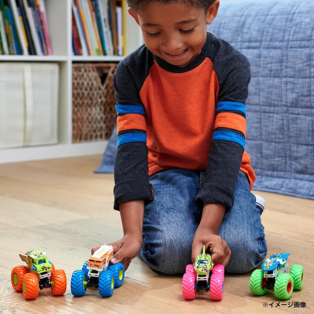 Hot Wheels Monster Truck Assortment 6 Miniature Box Set Light-Up - Vehicles/Cars - (Ages 3+) - Multi-color JFX08-986E