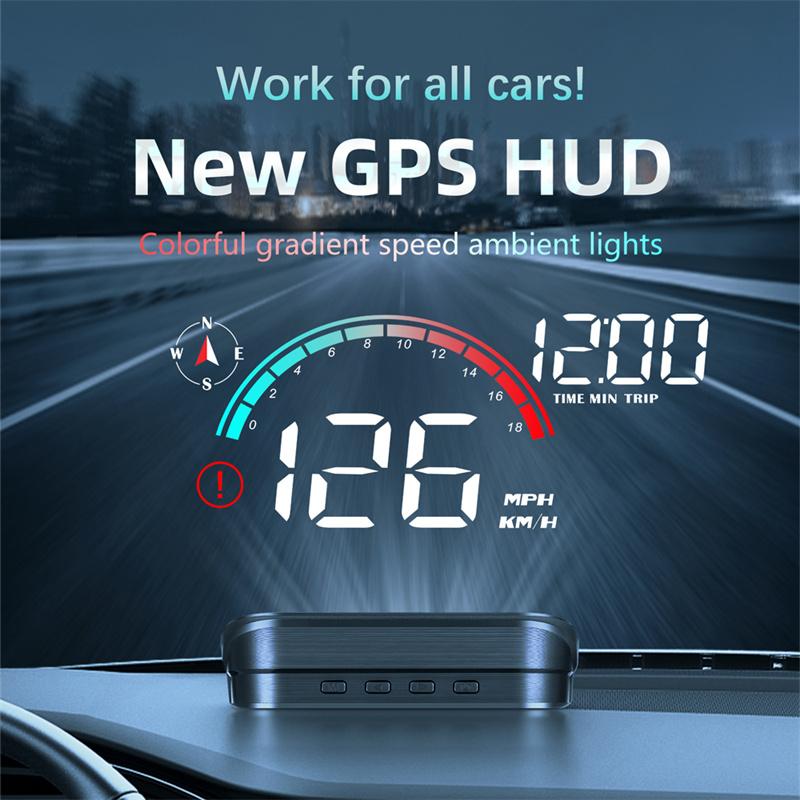 M22 Автомобильный HUD Head Up Display Универсальный Цифровой GPS Спидометр HD ЖК-проекция на стекло Лобовое стекло Проектор для всех автомобилей