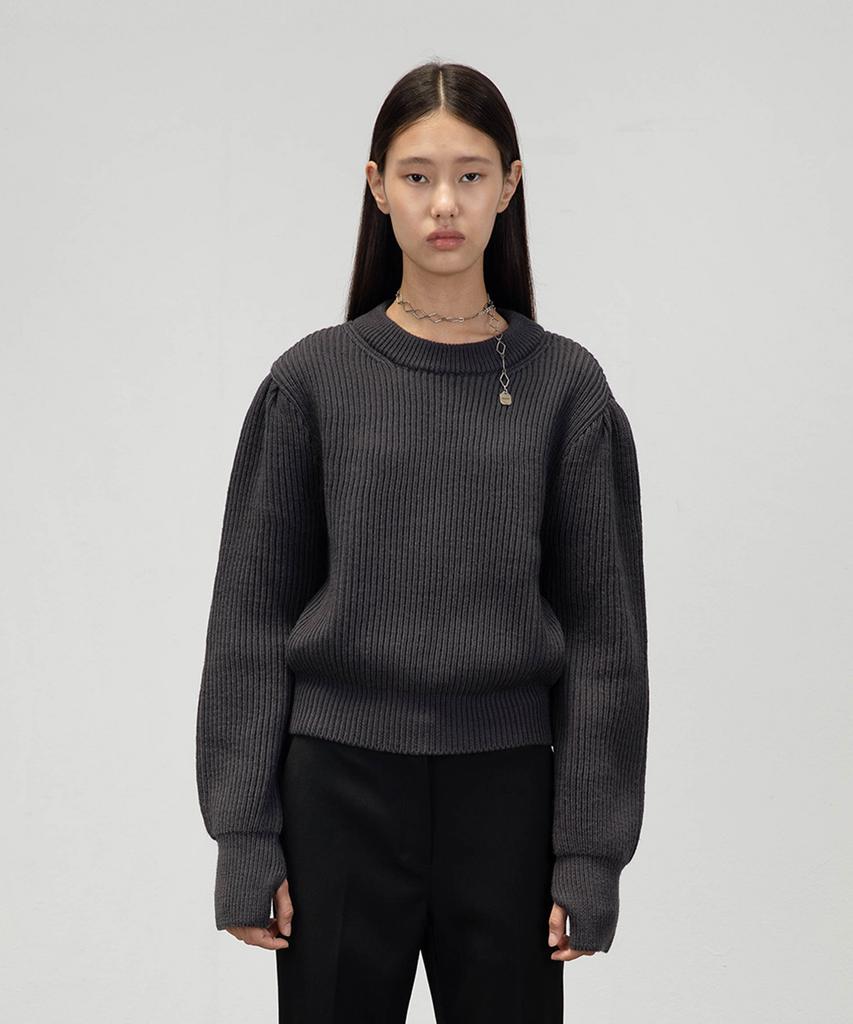 Amomento Half Neck Knit_Charcoal