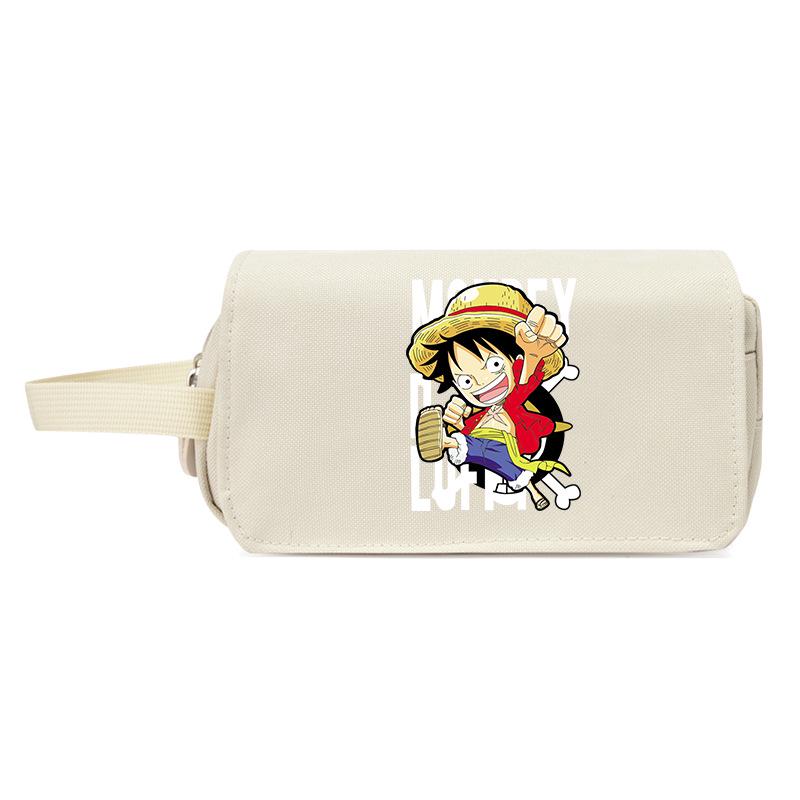 One Piece Large Capacity Pencil Case - Luffy, Zoro, Ace, Law, Sanji Japanese Style Student Stationery Bag