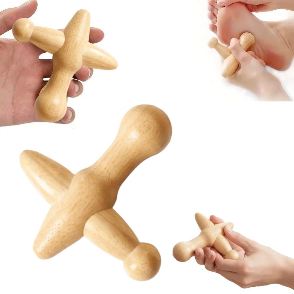Handheld Wood Massage Roller Wood Trigger Point Massager Lymphatic Drainage