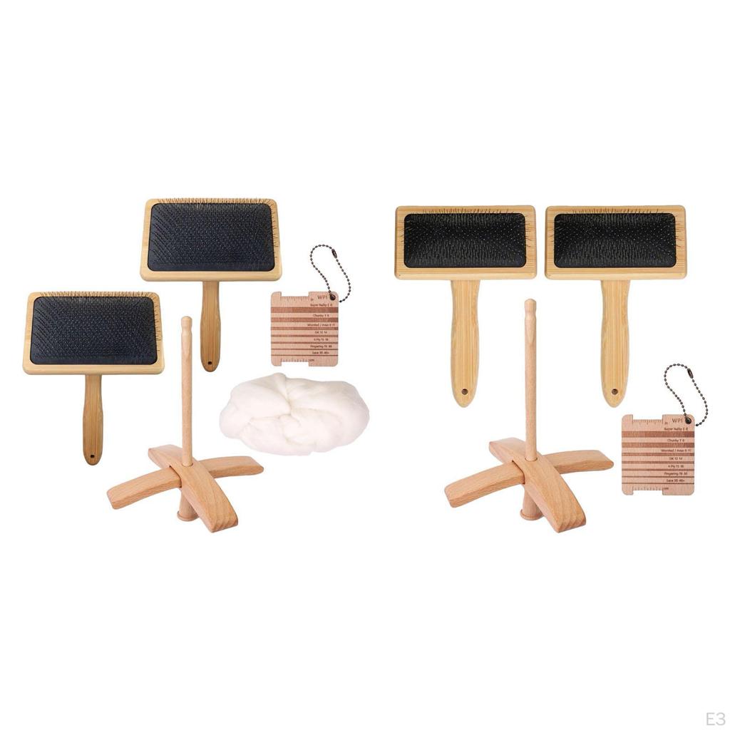 Wool Brushes Crochet Accessories Convenient Drop Spindle Carders Yarn Wpi Guide Gauge Multitool