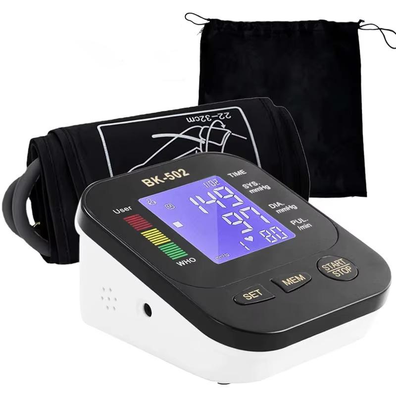 Электрический тонометр для измерения артериального давления на руку Цифровой измеритель частоты сердечных сокращений Подсветка Автоматический домашний измеритель артериального давления