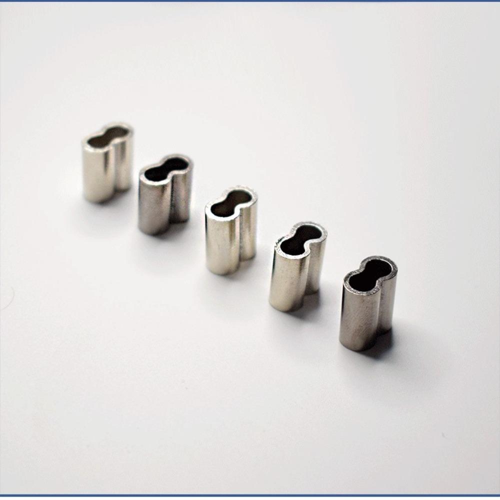 Кримповочная трубка для лески, Трубка для рыболовного тросика, Кримповочный соединитель для тросика, Двойная медная трубка