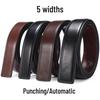 Buckleless Trouser Belt Strip - 3.5" Automatic, 3.8" Smooth Buckle, 3.3" Belt Body, No Pin.