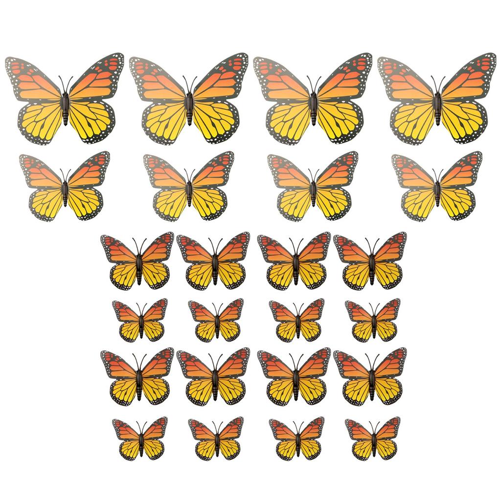 Breathtaking Decorative Butterflies In Orange Pack of 24 for All Events