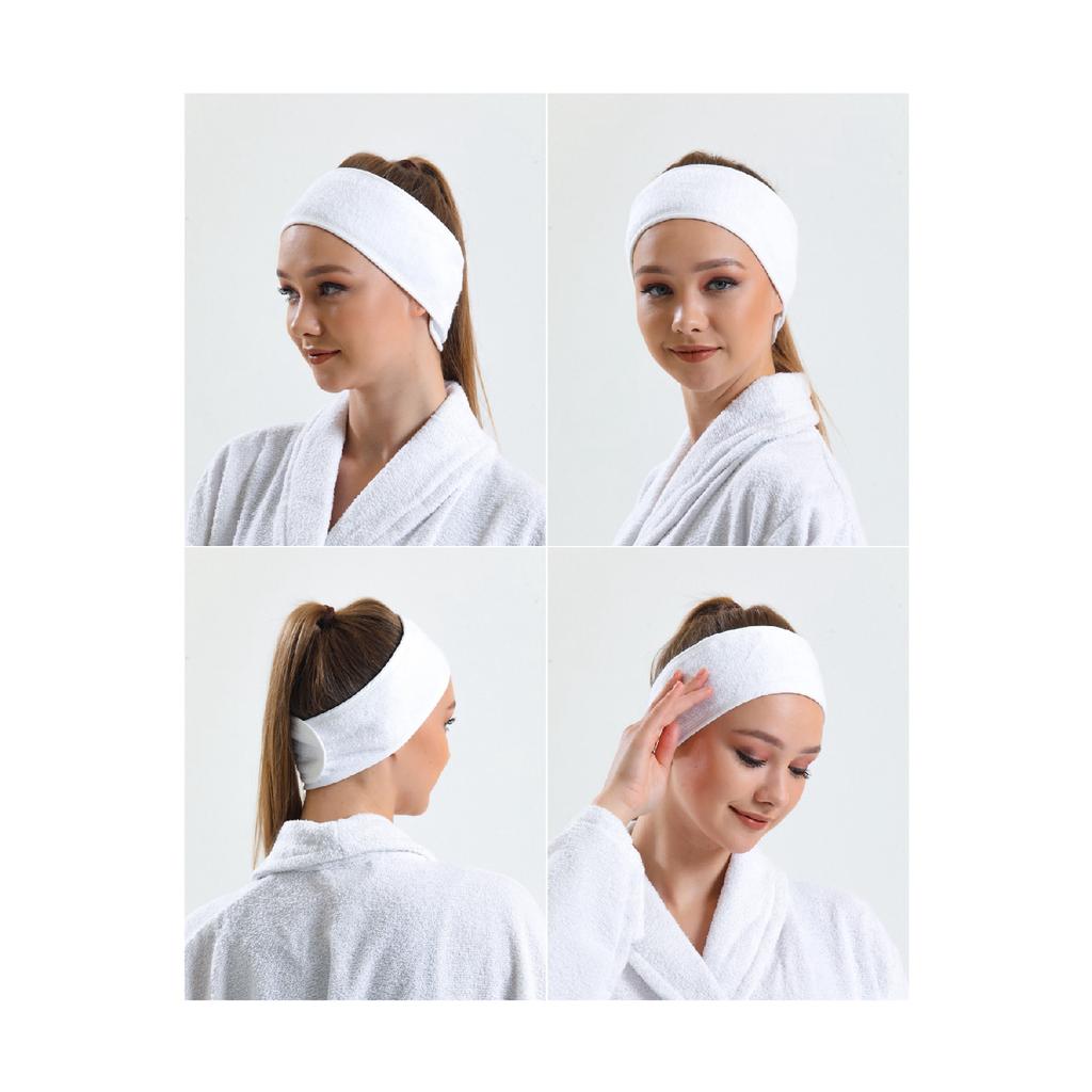 Резинка для волос для макияжа 100% хлопок Белый (1 шт.) Полотенце для ухода за кожей Бандана Женская бандана Бандана для волос