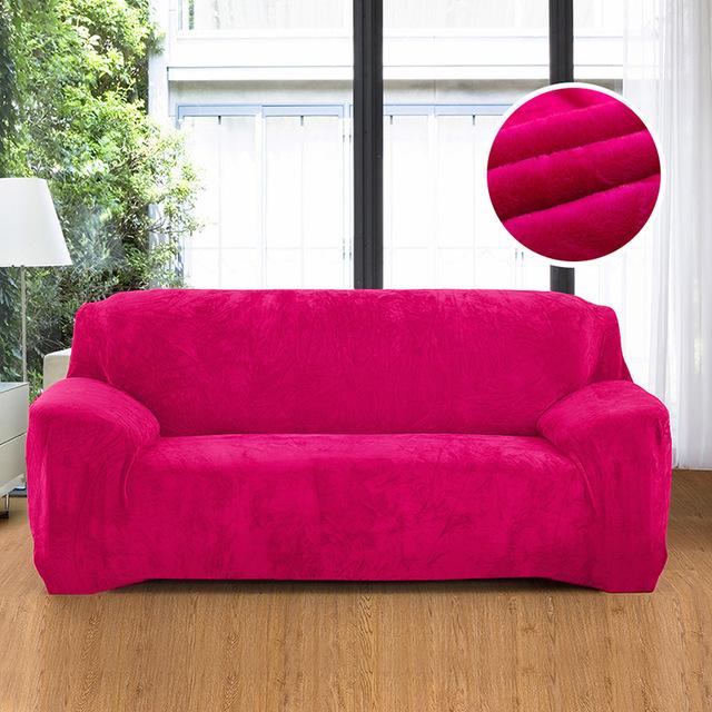Velvet Plush Thicken Sofa Cover All-inclusive Elastic Sectional Couch Cover for Living Room Chaise Longue L Shaped Corner Covers