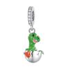 Green Color Charms Fit Bracelets 925 Silver Avocado Clover Bead Cactus Chameleon Zircon DIY Jewelry Charm