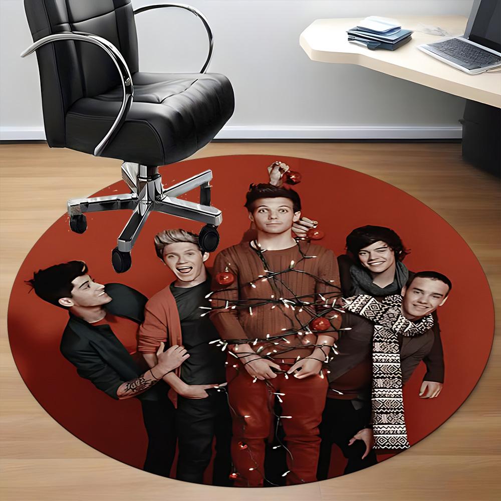 1 шт. Круглый ковер One Direction для офиса, комнатный коврик, подходит для офиса, под офисные стулья, спальни, гостиной, домашнего декора, декора комнаты