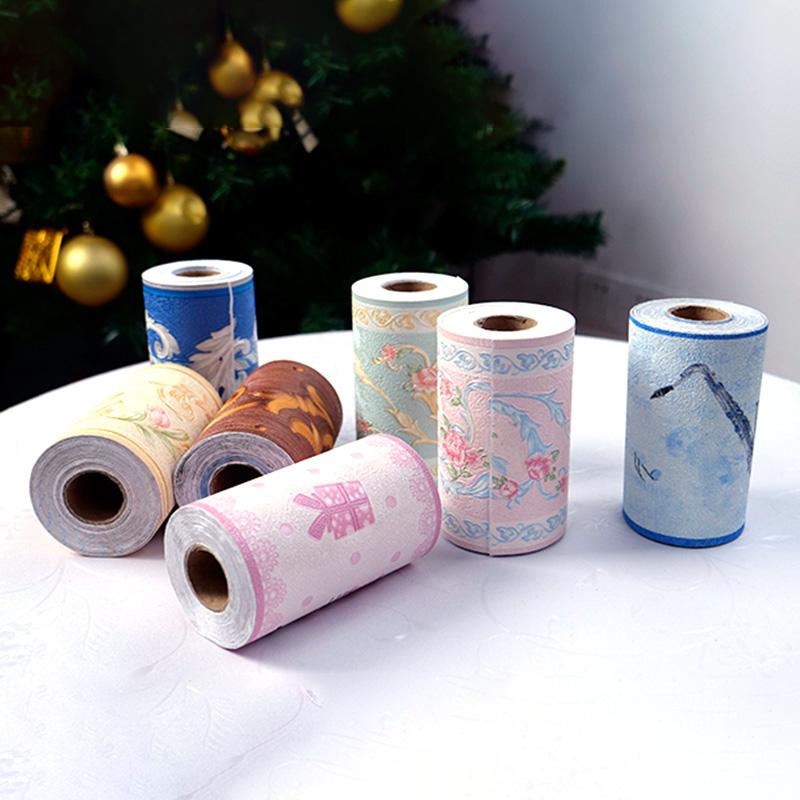 5M ПВХ самоклеящиеся наклейки на плинтус, цветочные наклейки на талию, водонепроницаемые 3D настенные бордюры для ванной комнаты, декор