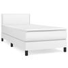 3141048 vidaXL Divan Bed with Mattress White 100x200cm Faux Leather