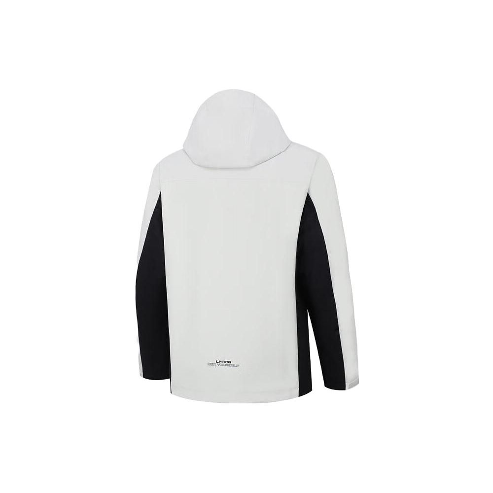 Li-Ning Спортивная куртка с капюшоном «три в одном» с цветными блоками, мужская серая AWBT015-2