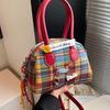 Going Out Small Bag Women's 2025 New Crossbody Pillow Bag Summer Popular Fashion Plaid Cloth Bag Shoulder Bag