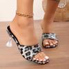 Ladies Shoes 2024 Plus Size Modern Women's Slippers Hot Sale Dress Slippers Women Leopard Thin High Heels Open Toe Shoes Women
