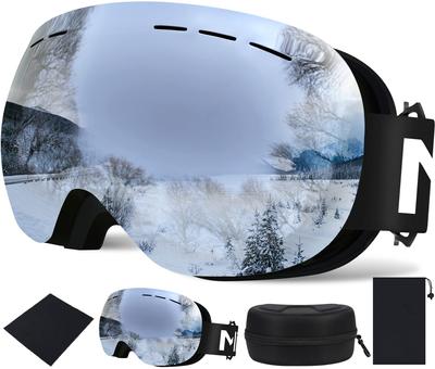 Mixiu Ski Сферические UV400 Блоки УФ Очков Шлем Включает Салфетку для Очистки и Хранение Унисекс Очки, Бескаркасные, Линзы, Широкоугольный Обзор,