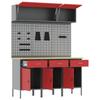 Workbench Cabinet Set with Drawers and Storage 8 pcs Red