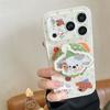 Зеленый чехол для iPhone 17/16 Pro Max/15/14 с магнитным креплением, с рисунком в горошек и изображением головы животного, с сердцем