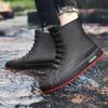 Men's Rain Boots, Four Seasons, Medium Tube Rain Shoes, Kitchen Waterproof And Anti Slip Outdoor Fishing Rubber Shoes