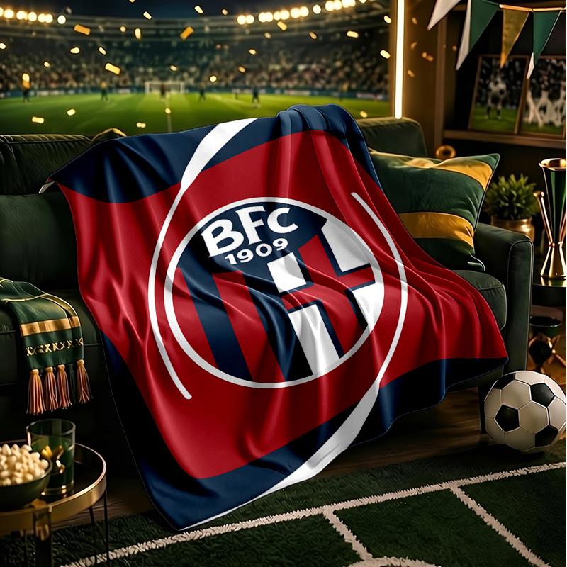 Football Bologna Blanket Lightweight Ideal Bedding Blanket Perfect for Travel, Camping, Living Rooms, Offices, Sofas, Fan Christmas gift