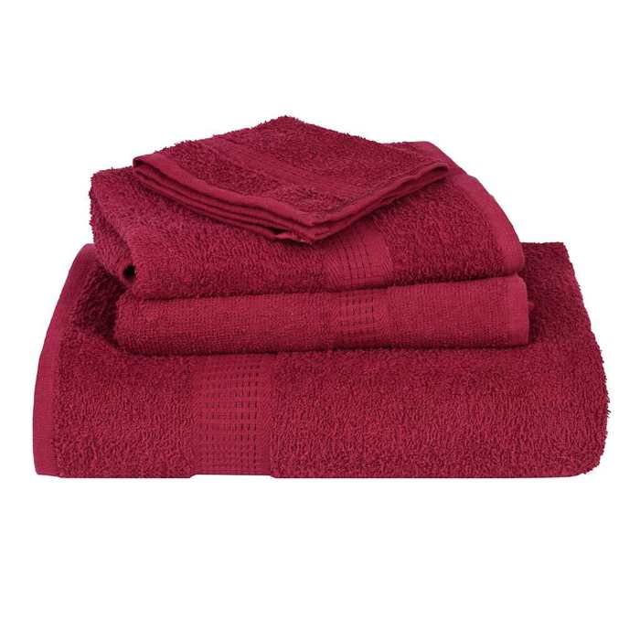 VidaXL Serviettes de sauna 4 pcs bordeaux 80x200cm 360 g/m² 100% coton, serviette, serviette de bain, serviette en coton 136744