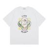 Casablanca Streetwear SS Cotton Short Sleeve T-Shirt Men Women Loose Fit Crew Neck Tee With Letter Print