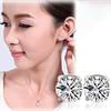 Earrings 4 Claws Design Non-Piercing Alloy Magnet Rhinestone Inlaid Ear Stud for Party