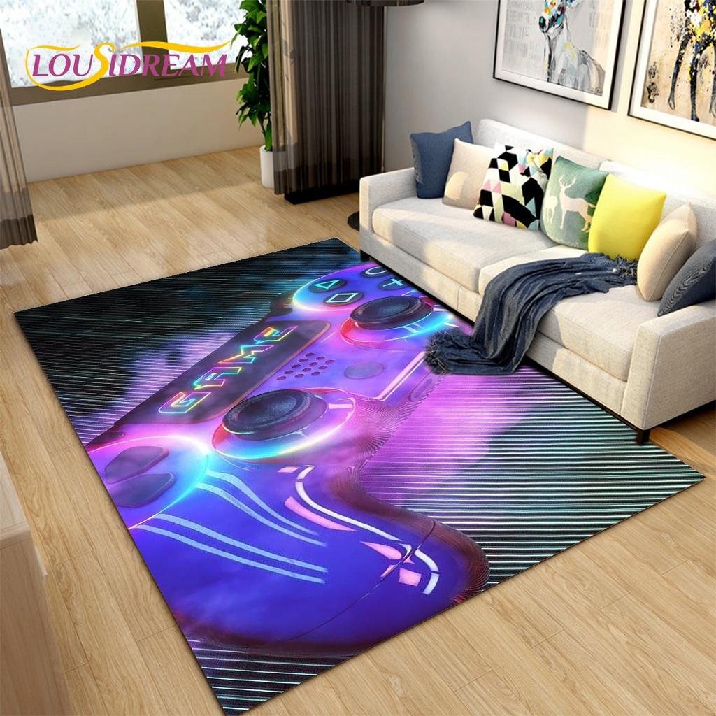 Cartoon Gamer Game Controller Area Rug Large,Carpets Rug for Living Room Children's Room,Kids Play Crawl Non-slip Floor Mat Gift