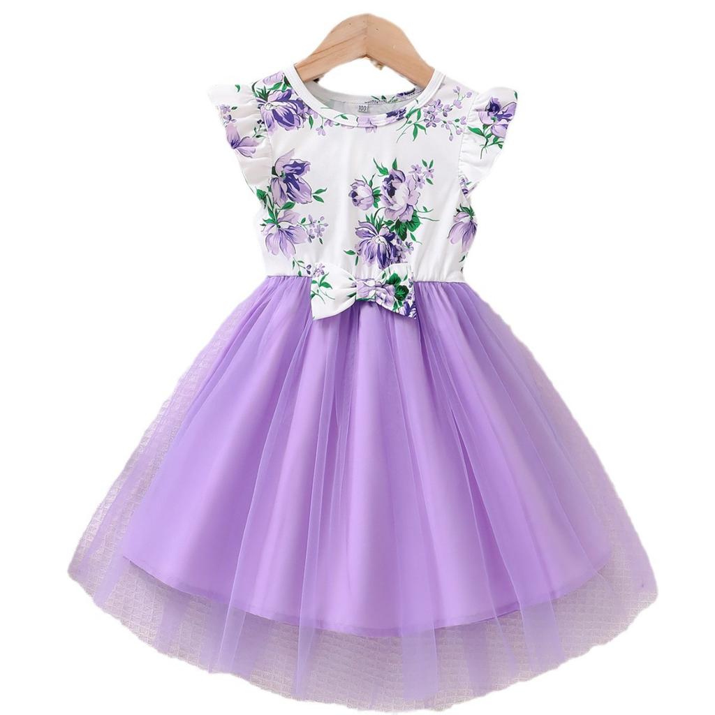 Детское модное платье принцессы, летнее платье для девочек без рукавов с бантом